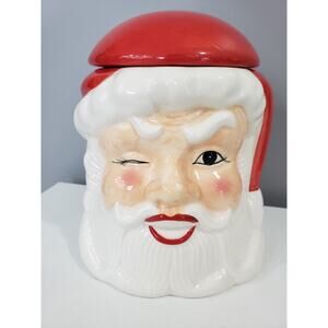 Vermont Country Store Santa Claus Winking Cookie Jar Retro Decor Kitschy Grandma